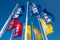 IKEA store advertising Flags outside Ikea store at Tempe, Australia.